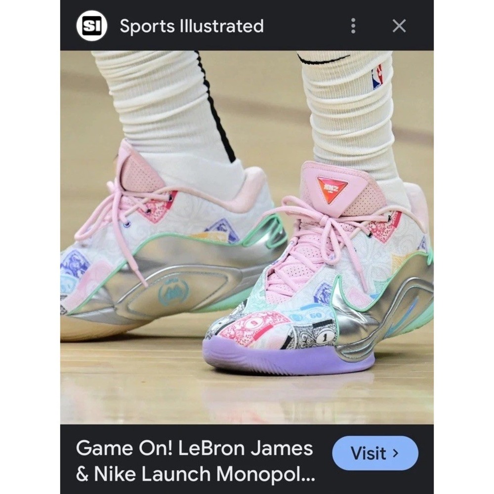 Nike LeBron XXII QS Monopoly White Baltic Blue Green Glow FZ1097-100 Mens 10.5